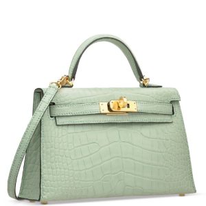 Hermès Kelly  20 Vert d'eau 6J Alligator Matt U