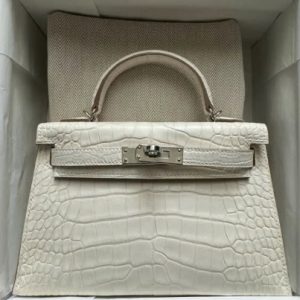 Hermès Kelly  20 Nata I2 Boreal Satine Matte Alligator B