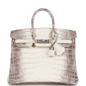 Hermès Birkin Himalaya 25 White 01 Niloticus Crocodile Matt B