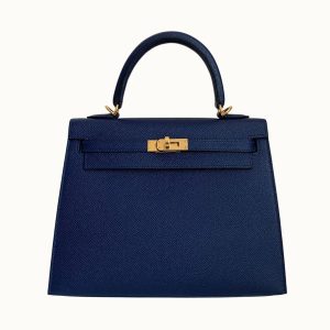 Hermès Kelly Sellier 28 Blue Nuit 2Z Madame B