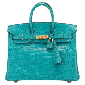 Hermès Birkin  25 Blue Paon  7F Alligator Matt A