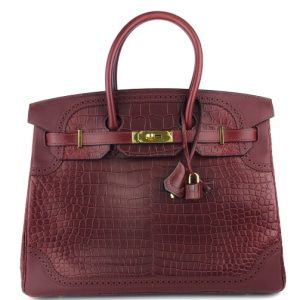 Hermès Birkin Verso & Ghillies 35 Rouge H 55 Porosus Crocodile Matt, Swift 2016 X