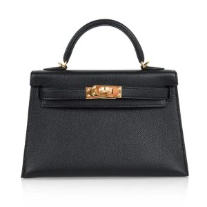 Hermès Kelly Sellier 20 Black 89 Epsom 2024 W