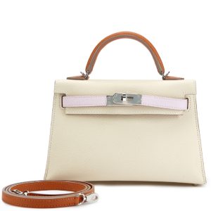 Hermès Kelly Tricolor & Sellier 20 Craie  10, Gold 37, Mauve Pale 09 Epsom U