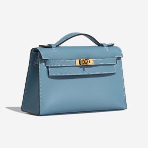 Hermès Kelly Pochette Blue Jean  75 Swift B