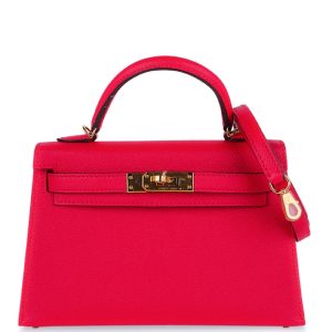 Hermès Kelly Sellier 20 Rose Extreme I6 Epsom C