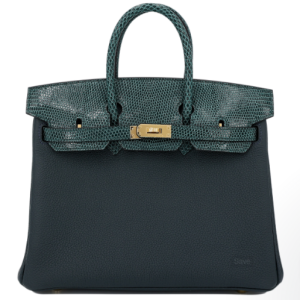 Hermès Birkin Touch 25 Vert Cypres 6O, Vert Rousseau V0 Lizard, Togo 2024 W