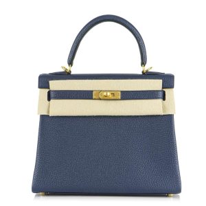 Hermès Kelly  25 Navy 7U Togo W