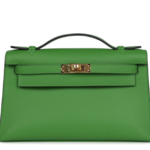 Hermès Kelly Pochette Vert Yucca A8 Swift B