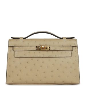 Hermès Kelly Pochette Trench S2 Ostrich 2023 U