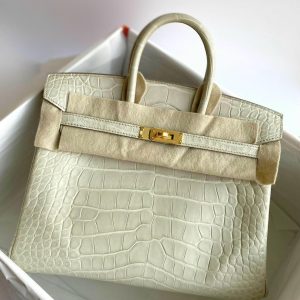 Hermès Birkin  25 Beton 8L Alligator Matt Z