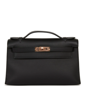 Hermès Kelly Pochette Black 89 Swift U