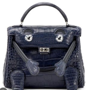 Hermès Kelly Doll Blue Indigo 76 Niloticus Crocodile Shiny 2021 Z