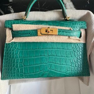 Hermès Kelly  20 Vert Malachite Z6 Alligator Matt W