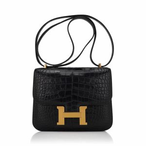 Hermès Constance  18 Black 89 Alligator Matt T