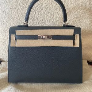 Hermès Kelly Sellier 25 Gris Misty H0 Epsom 2024 W