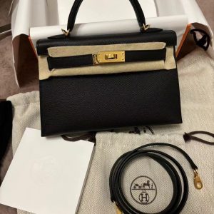 Hermès Kelly Sellier 20 Black 89 Epsom 2024 W