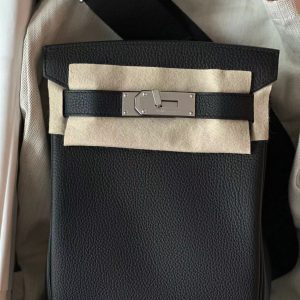 Hermès Kelly Backpack PM. Black 89 Togo 2024 W