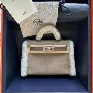 Hermès Kelly Teddy 20 Etoupe  18, Gris Calliou Grizzly 2024 W