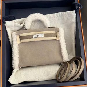Hermès Kelly Teddy 20 Etoupe  18, Gris Calliou Grizzly, Swift 2024 B