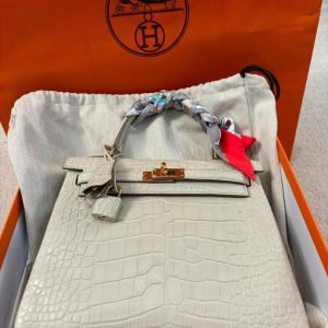 Hermès Kelly  25 Beton 8L Niloticus Crocodile Matt 2023 B