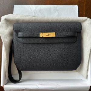 Hermès Kelly Depeche 25 Black 89 Togo B