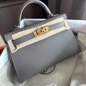 Hermès Kelly Sellier 20 Gris Meyer 0L Epsom 2022 U