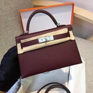 Hermès Kelly Sellier 20 Bordeaux  57 Epsom A
