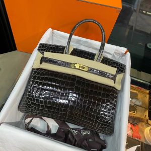 Hermès Birkin  30 Graphite 88 Niloticus Crocodile Shiny 2022 Y