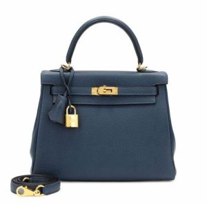 Hermès Birkin Tricolor 25 Black 89, Blue de Prusse  7P, Blue Indigo 76 Togo B