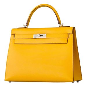Hermès Kelly Sellier 25 Jaune Ambre 9D Epsom B