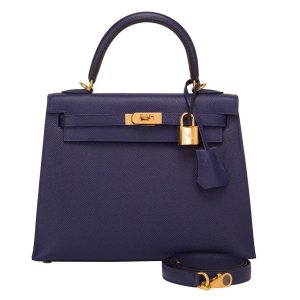 Hermès Kelly Sellier 25 Blue Saphir T7 Epsom B