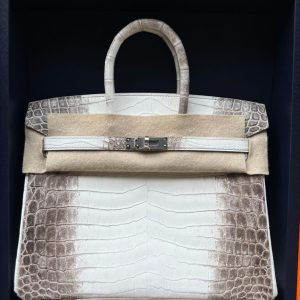 Hermès Birkin Himalaya 25 White 01 Niloticus Crocodile Matt U
