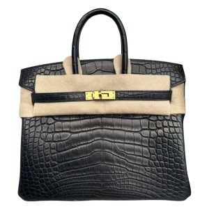 Hermès Birkin  25 Black 89 Alligator Matt B
