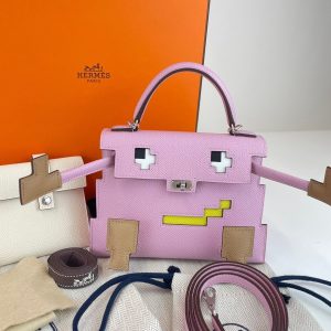 Hermès Kelly Sellier & Doll Pixel Mauve Sylvestre X9 Epsom 2023 B