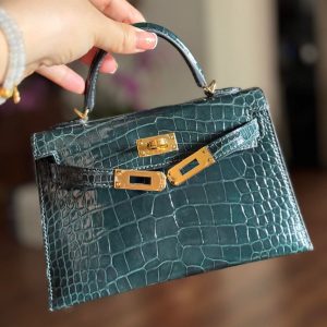 Hermès Kelly  20 Vert Cypres 6O Alligator Shiny D