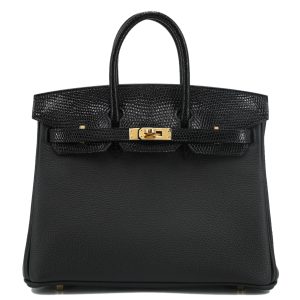 Hermès Birkin Touch 25 Black 89 Lizard, Togo W