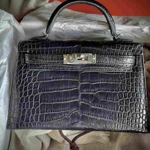 Hermès Kelly  20 Black 89 Alligator Matt D