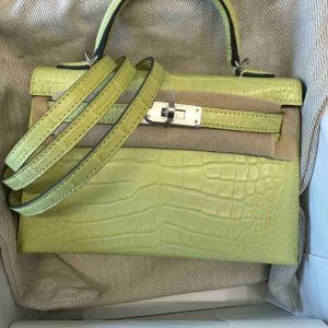 Hermès Kelly  20 Jaune Bourgeon R9 Alligator Matt Z