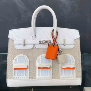 Hermès Birkin Faubourg 20 Beton 8L, Blue Brume T0, Craie  10, Orange H 93, White 01 Alligator Matt, Chevre Myzore, Sombrero, Swift, Togo 2023 U