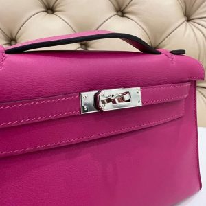 Hermès Kelly Pochette Rose Poupre L3 Swift A