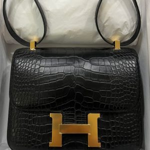 Hermès Constance  24 Black 89 Alligator Matt 2023 B