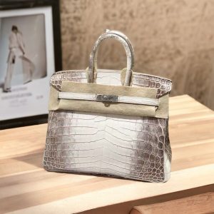 Hermès Birkin Himalaya 25 White 01 Niloticus Crocodile Matt T