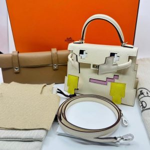 Hermès Kelly Sellier & Doll Pixel N/A Chai 0M, Lime 9R, Mauve Sylvestre X9, Nata I2 Epsom 2022 U