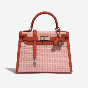 Hermès Kelly Quadrille 28 Mauve Sylvestre X9, Terre Battue R1, White 01 Swift, Toile 2023 U