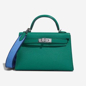 Hermès Kelly Sellier 20 Blue Paradise 2T, Blue Saphir T7, Vert Jade O6 Epsom 2022 U