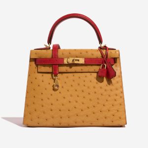 Hermès Kelly  28 Gold 37, Rouge Vif 53 Ostrich 2020 Y