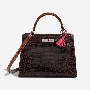 Hermès Kelly  28 Ebene  46, Macassar 3S, Miel 33, Rose Extreme I6 Alligator Matt 2020 Y