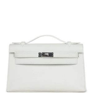 Hermès Kelly Pochette White 01 Swift B