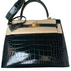 Hermès Kelly  25 Vert Cypres 6O Alligator Shiny D